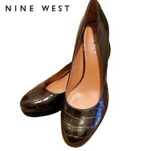 Nine West Reptile Embossed Mini Platform Pump